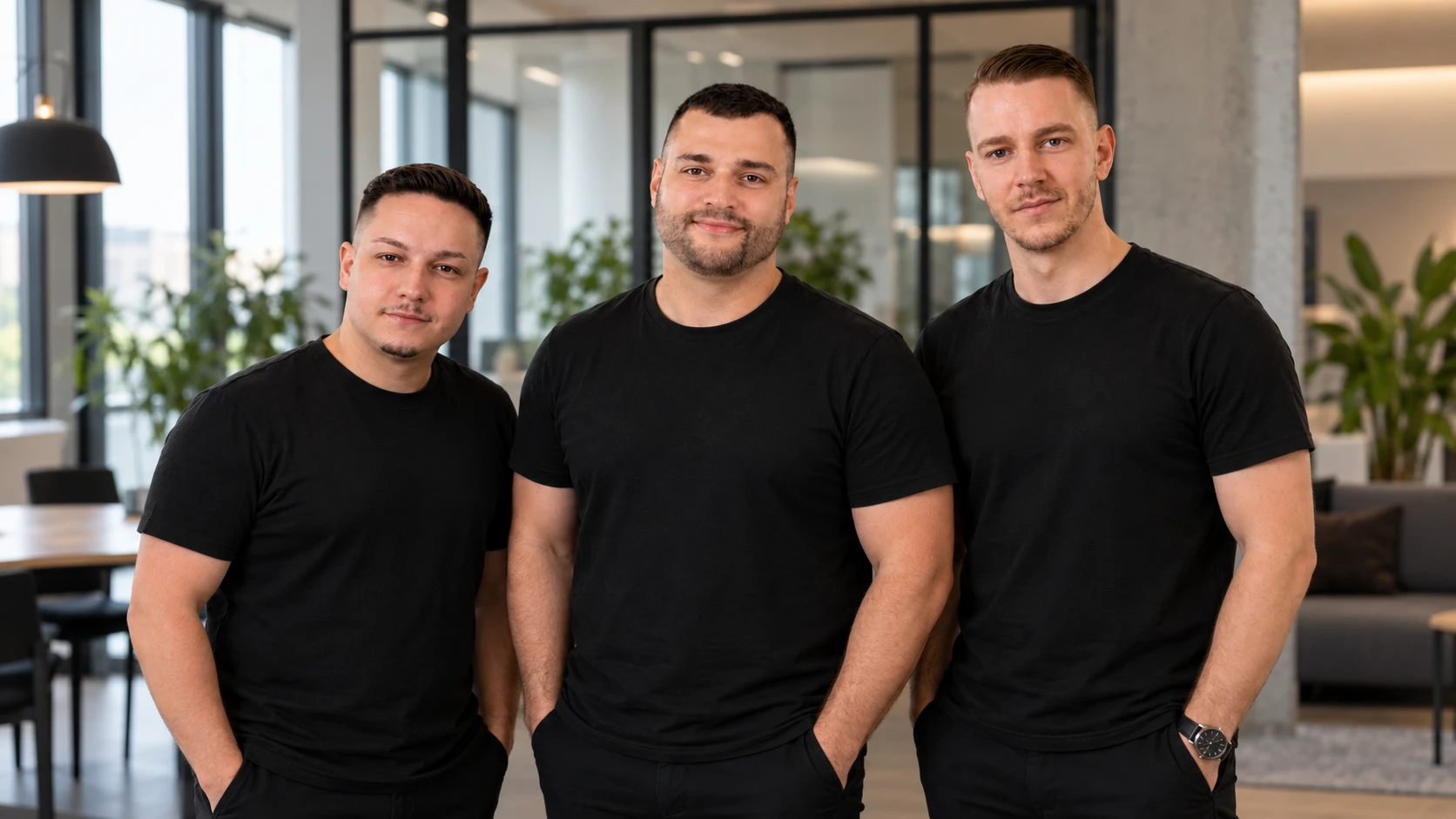 Die drei Gründer von dbm automation: Maximilian Matthes, Dani Sarakbi und Benjamin Benz